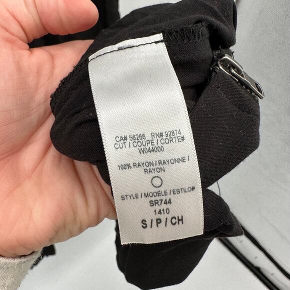 SPLENDID Black Long Sleeves Split Neck Pocket Elastic Waist Jumpsuit // S - Picture 10 of 10